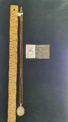 10k yellow gold chain & pendant # 405_9 - Photo 7