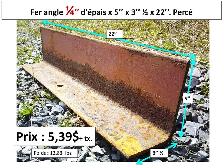 Fer angle 1/4'' d'épais x 5'' x 3'' 1/2 x 46'' usagés et autres - Photo 5