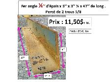 Fer angle 1/4'' d'épais x 5'' x 3'' 1/2 x 46'' usagés et autres - Photo 7