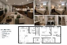 Modern 2-Bedroom Legal Basement Suite in Griesbach – $1,550
