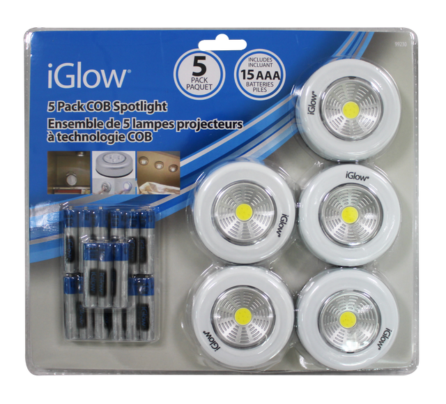 IGLOW 5PK COB SPOTLIGHT FOR ONLY $5
