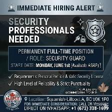 Urgent: Permanent Full-Time Security Guard Needed