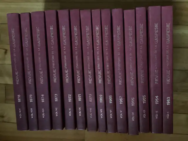 14 volumes La revue d’histoire et de traditions de la Gaspésie