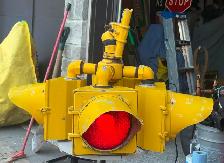Vintage Metal Four-Way Intersection Traffic Signal Light ("GE") - Photo 4