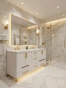 solid wood vanity kitchen cabinets quartz countertop