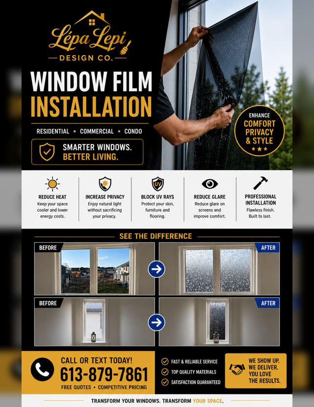 Film Installation Ottawa - DM for a free QUOTE!