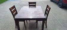 Wood dining set with padded seats