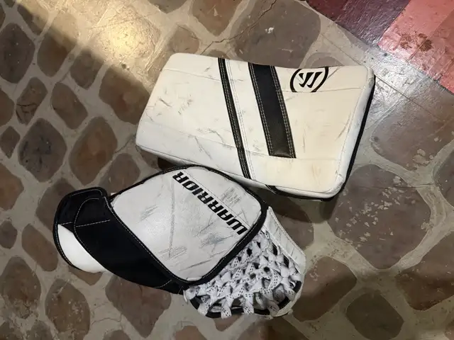 warrior jr goalie glove an blocker