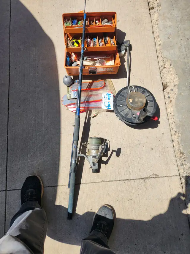 Rod n reel n tackle and down rigger