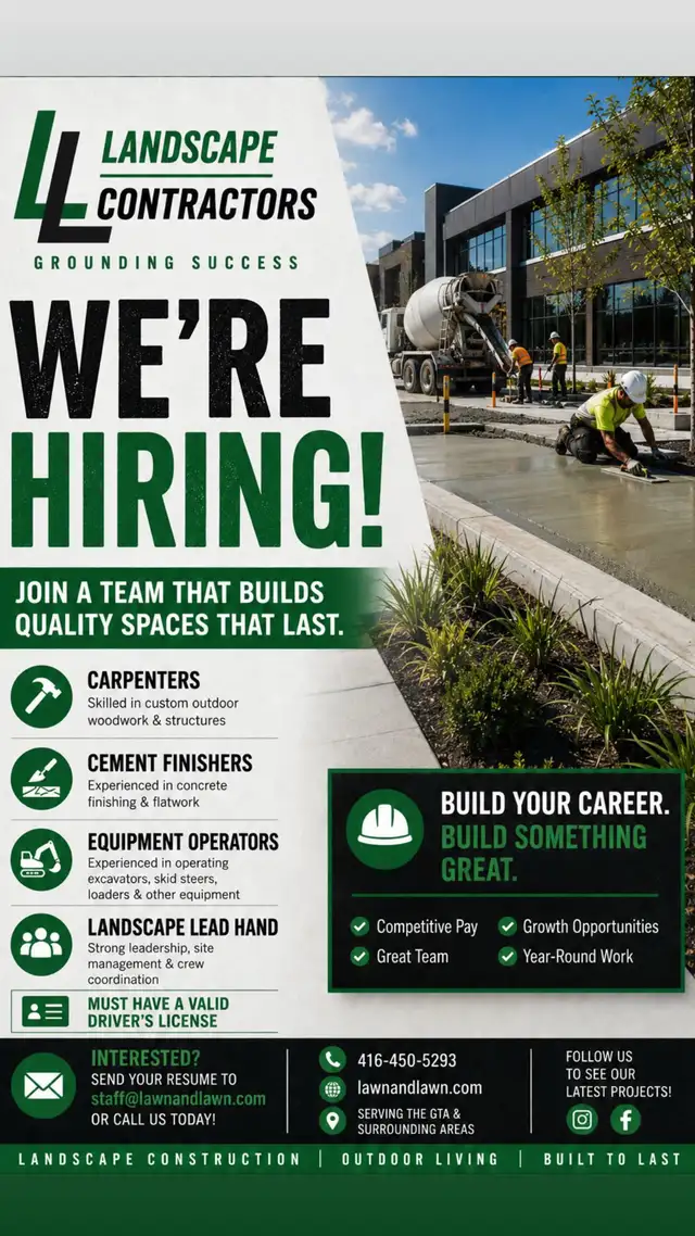 Hiring! Landscape Construction company