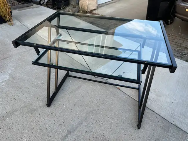 Glass & metal study desk…VERY GOOD CONDITION…ONLY $50