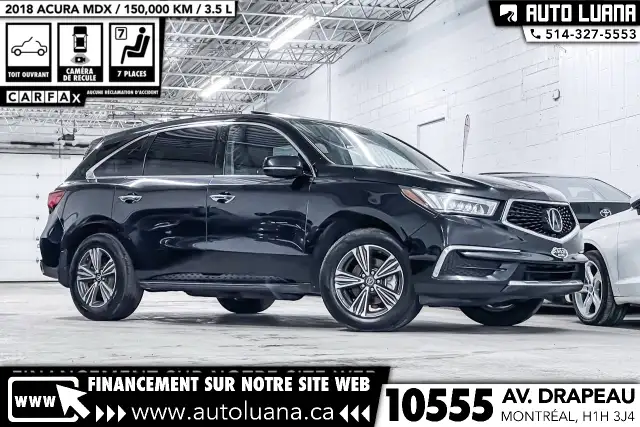 2018 ACURA MDX SH-AWD CARPLAY/CAMERA/7 PLACES/TOIT/DEMARREUR