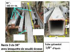 Tube 2''x2''x 0.110'' d'épais x 44'', 45'', 48'' et autres - Photo 4