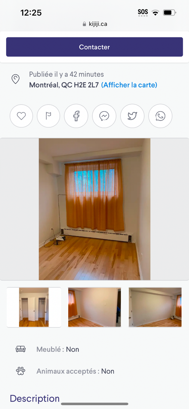 Chambre à louer dans un 4et demie possibilité ,de meubler