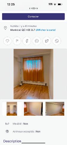 Chambre à louer dans un 4et demie possibilité ,de meubler