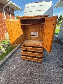Free delivery used Wooden Armoire Wardrobe with Drawers - Photo 7