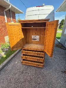 Free delivery used Wooden Armoire Wardrobe with Drawers - Photo 8