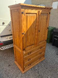 Free delivery used Wooden Armoire Wardrobe with Drawers - Photo 3