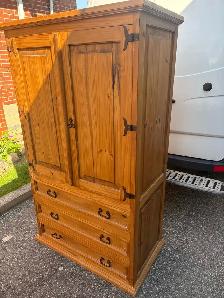 Free delivery used Wooden Armoire Wardrobe with Drawers - Photo 5