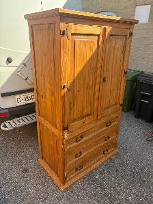 Free delivery used Wooden Armoire Wardrobe with Drawers - Photo 6