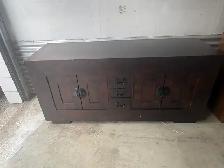 Free delivery used Dark Wood Sideboard Cabinet with Drawers - Photo 4