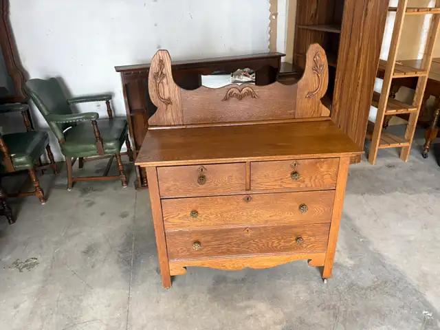 Free delivery used Antique Oak Dresser