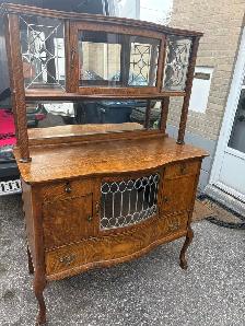 Free delivery Antique Oak China Cabinet from 1940 - Photo 2