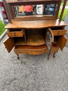 Free delivery Antique Oak China Cabinet from 1940 - Photo 6