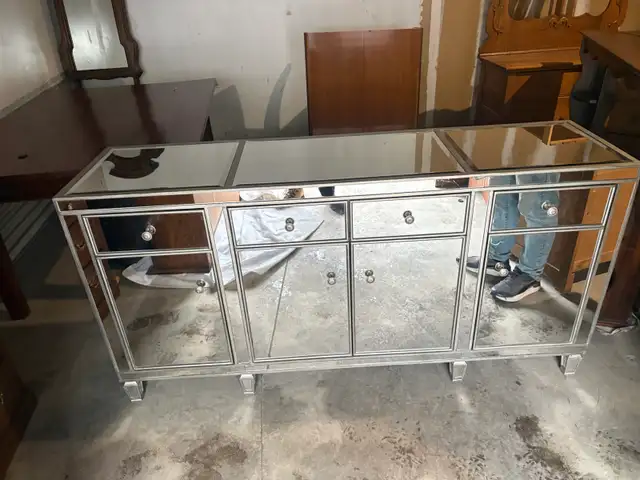 Free delivery used Mirrored Sideboard with 4 Drawers