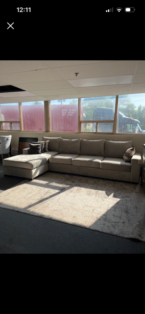 Canadian made solid wood grey velvet sectional