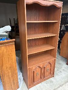 Free delivery used Wooden Bookcase with Cabinet - Photo 6