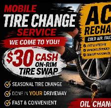 $30 Mobile Tire Change / Vehicle Maintenance! SAME DAY SERVICE!