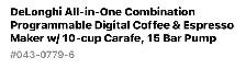 Free delivery used like new DeLonghi All-in-One Combination - Photo 10