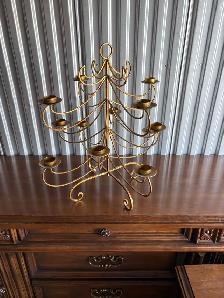 Free delivery used antique Gold Metal Candelabra - Photo 2