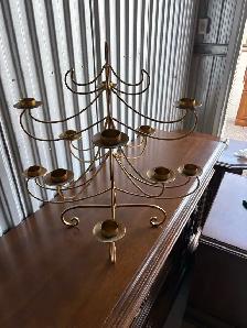 Free delivery used antique Gold Metal Candelabra - Photo 4
