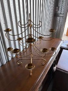 Free delivery used antique Gold Metal Candelabra - Photo 5