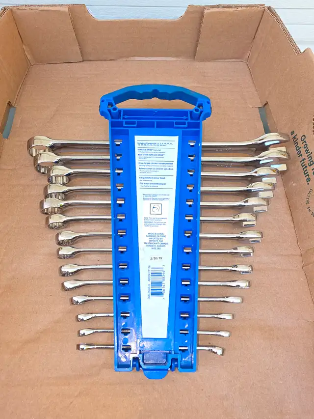 Mastercraft Combination Wrench Set 14 pc. Metric, Nickel-Chrome