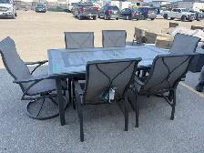 Outdoor patio dining set with 6 sling chairs