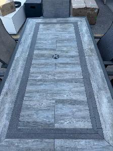 Outdoor patio dining set with 6 sling chairs - Photo 4