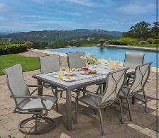 Outdoor patio dining set with 6 sling chairs - Photo 5