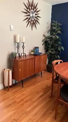 Mid century. Meuble TECK TEAK. Lampe / Crédence, buffet, bar, va - Photo 3
