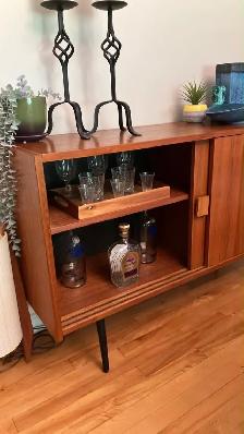 Mid century. Meuble TECK TEAK. Lampe / Crédence, buffet, bar, va - Photo 6