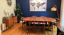 Mid century. Meuble TECK TEAK. Lampe / Crédence, buffet, bar, va - Photo 7