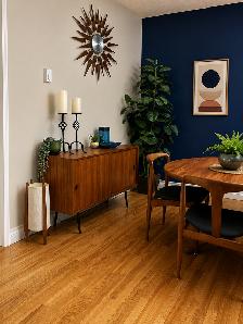 Mid century. Meuble TECK TEAK. Lampe / Crédence, buffet, bar, va - Photo 10