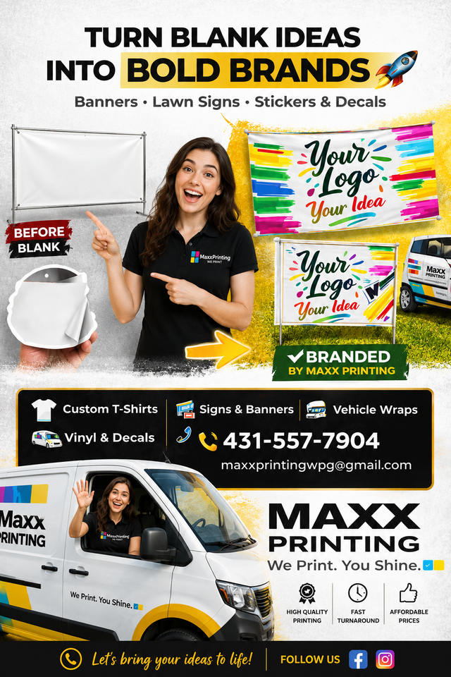 Winnipeg’s Custom Printing for Decals, Signs, Banners, T Shirts