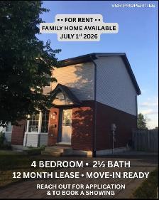 family home- Available July 1