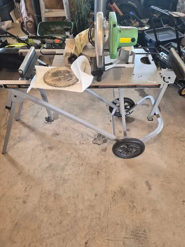 Combo, Chop Mitre saw on foldable bench.
