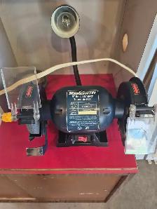 Bench grinder and drill press counter on cabinet - Photo 2