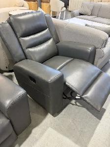 Grey leather glider manual recliner - Photo 2