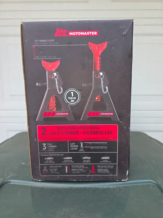 MotoMaster HD Steel Double-Lock 3-Ton Jack Stand / Axle Stands